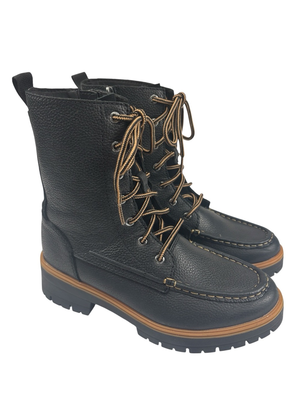 Kodiak Womens Teslin Moc-Toe Leather Lace Up Boot Black Size 7.5 US/38 EU